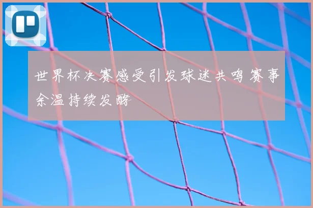 世界杯决赛感受引发球迷共鸣 赛事余温持续发酵